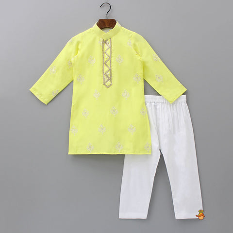 Pre Order: Exquisite Sequins Embellished Kurta With Pyjama