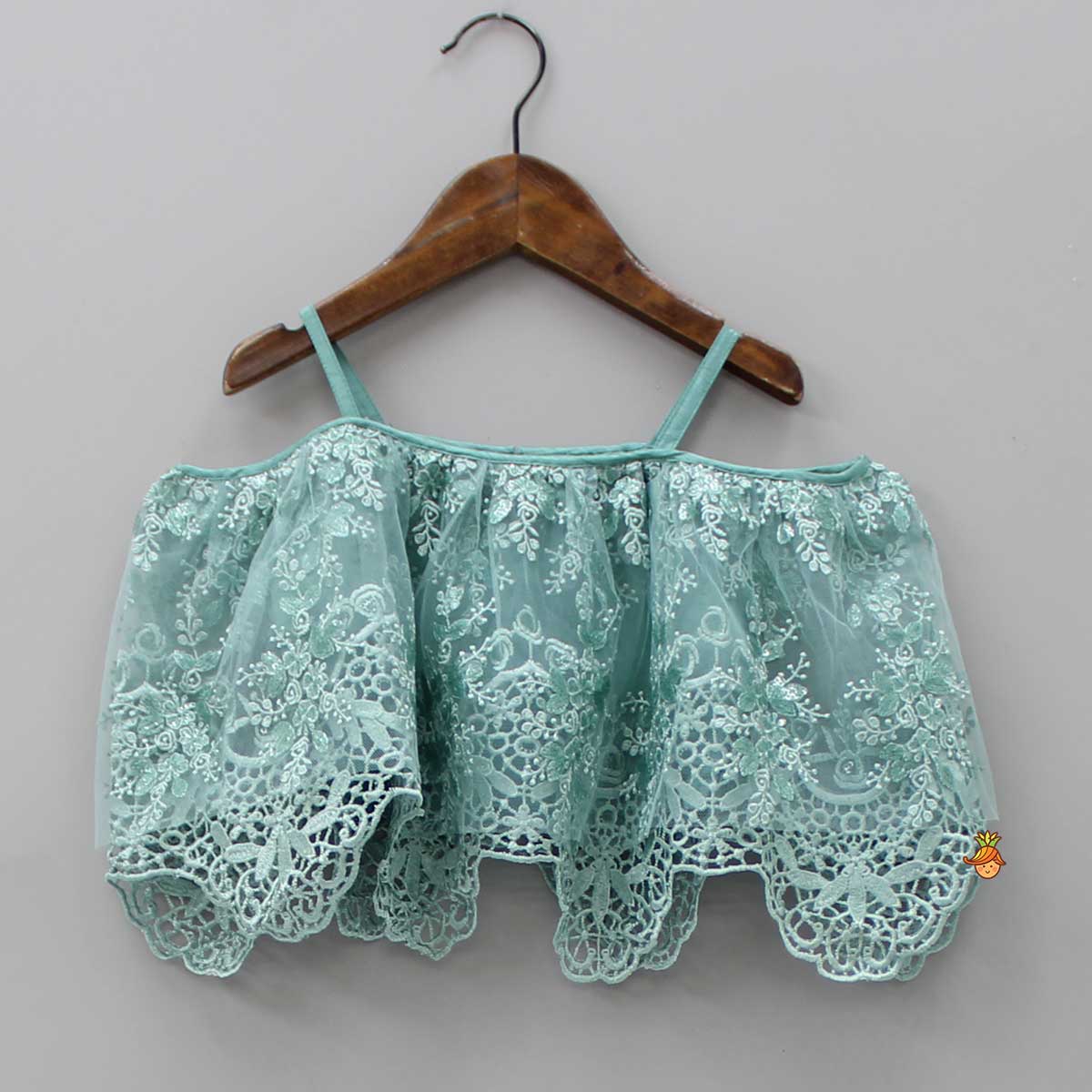 Stunning Lace Work Top With Printed Palazzo