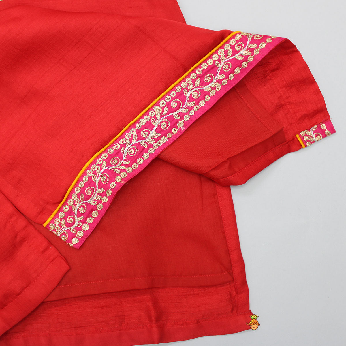 Exquisite Embroidered Red Kurti And Tulip Pant With Dupatta
