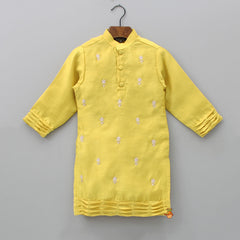 Pre Order: Exquisite Embroidered Pin Tuck Detailed Kurta With Pyjama