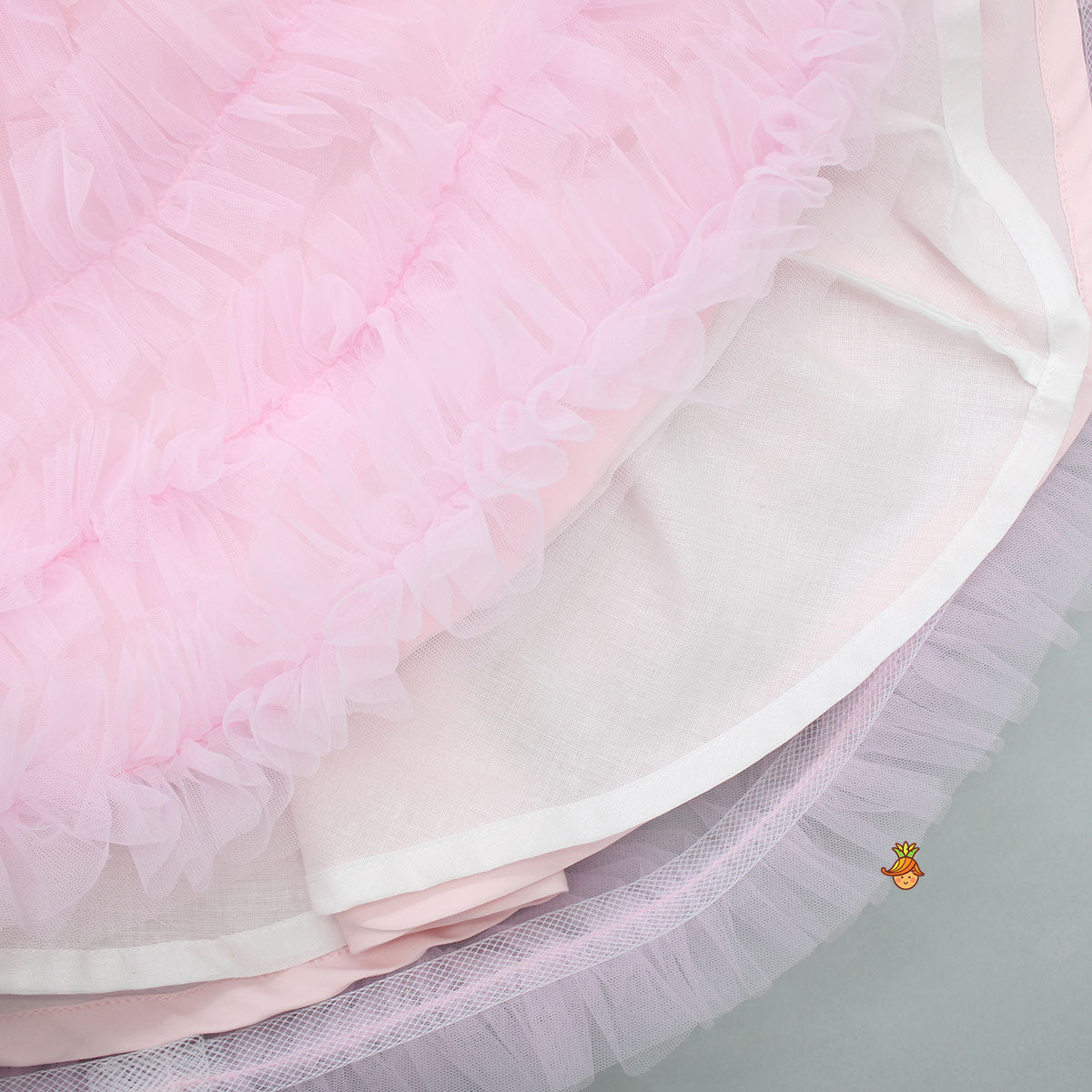 Swirl Enhanced One Shoulder Pink Dress