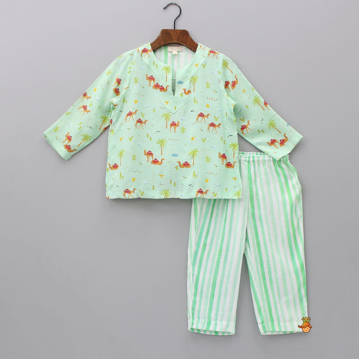 Pre Order: Green Desert Theme Printed Sleepwear