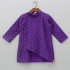 Pre Order: Ethnic Sequins And Thread Work Stylish Hem Kurta With Pyjama