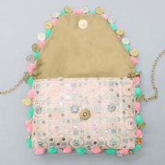 Pre Order: Adorable Sequins And Thread Embroidered Sling Bag