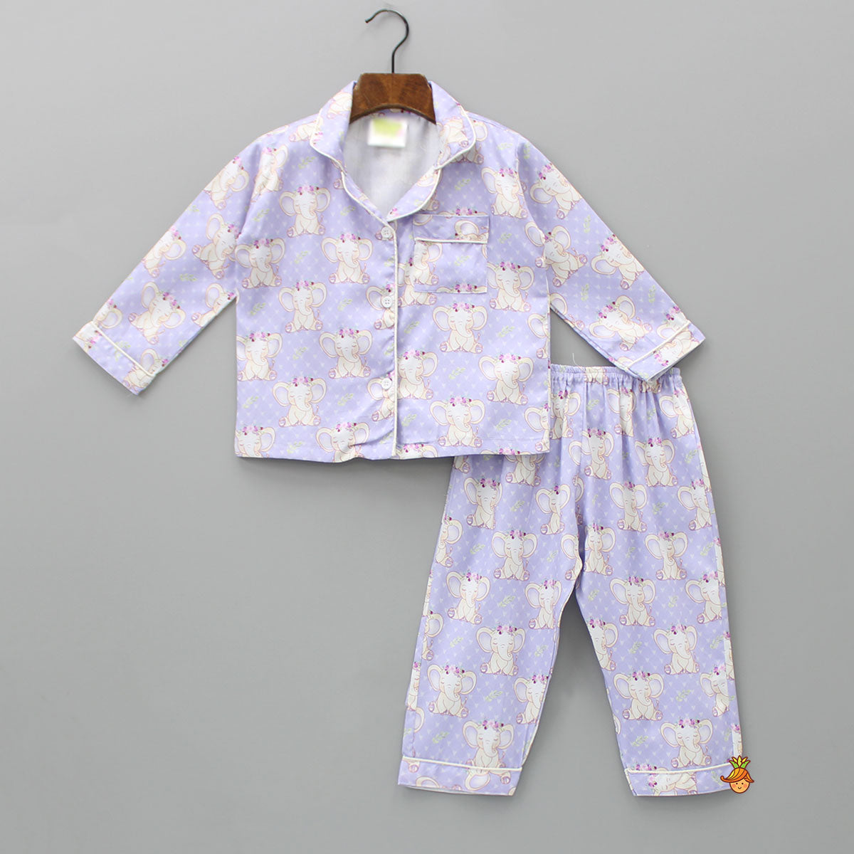 Pre Order: Cute Printed Lilac Sleepwear