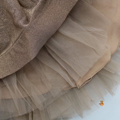 Pre Order: Bows Enhanced Shimmery Brown Dress