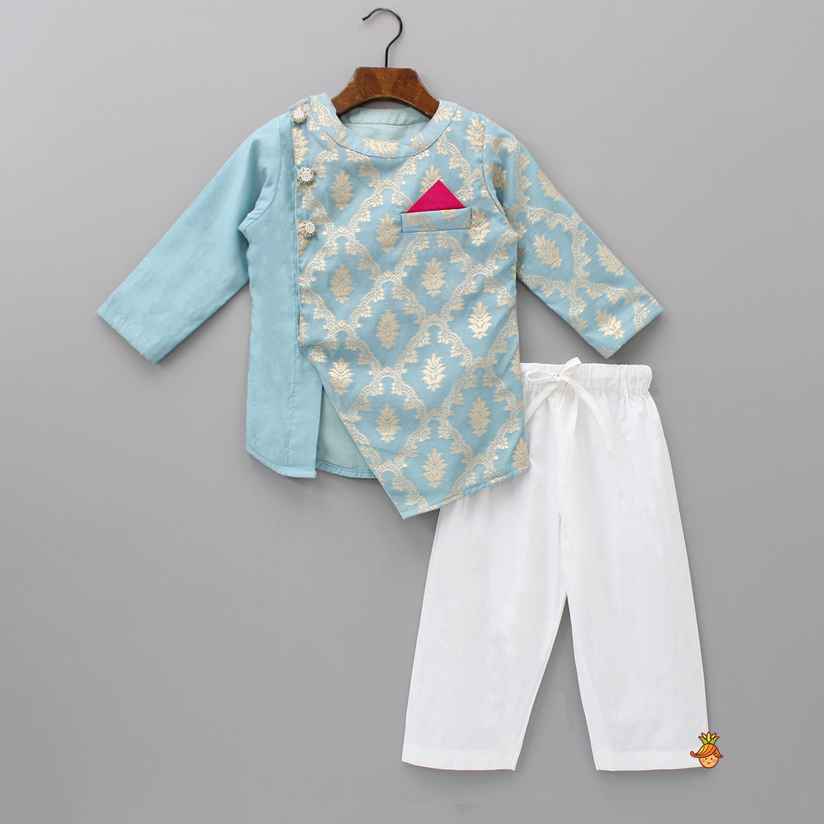 Zari Brocade Embroidered Stylish Kurta And Pyjama