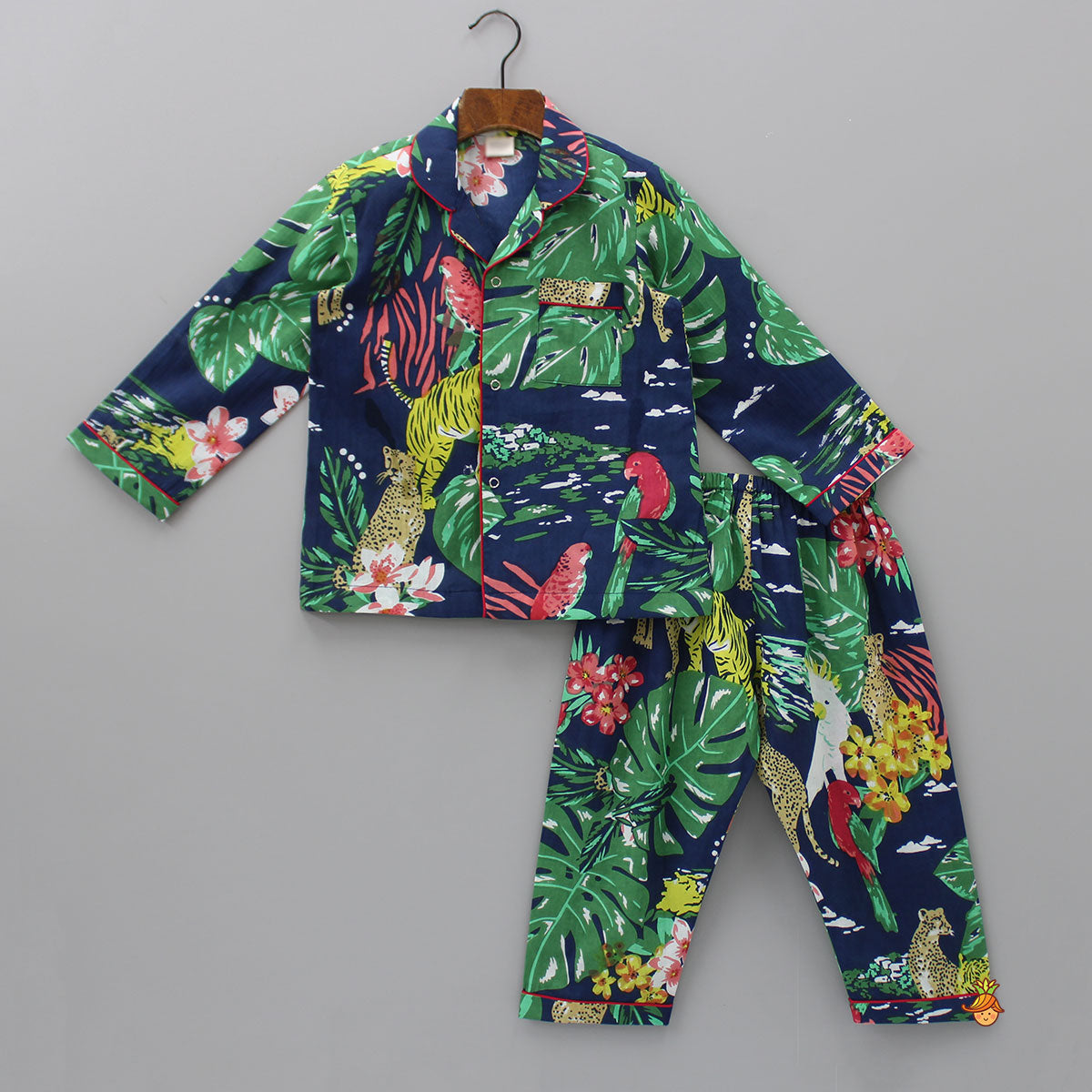 Pre Order: Jungle Theme Printed Cotton Sleepwear