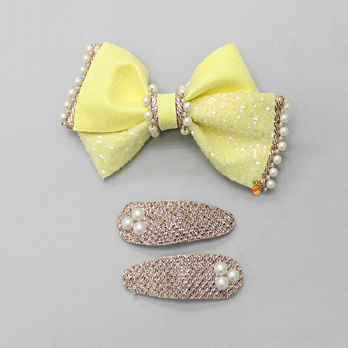 Shimmery Hair Clips With Yellow Bowie Hair Clip