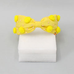 Pre Order: Cute Pom Poms And Beads Detailed Yellow Hair Band