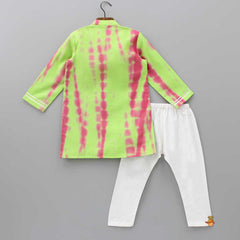 Pre Order: Shibori Printed Green Kurta With Pyjama