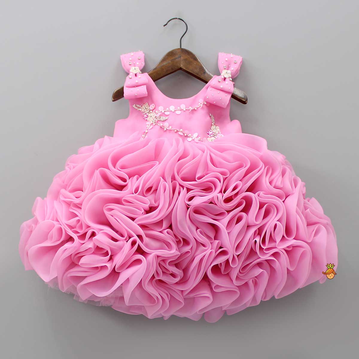 Fabulous Pink Swirled Organza Dress