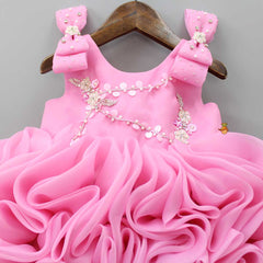 Pre Order: Fabulous Pink Swirled Organza Dress