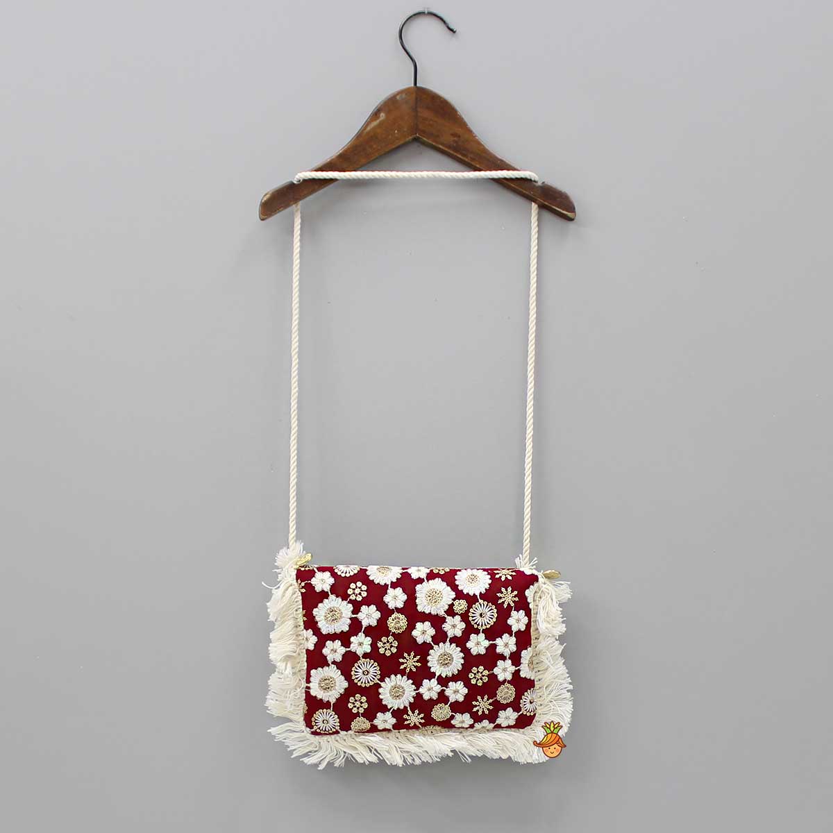 Embroidered Red Sling Bag