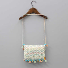 Pre Order: Beautiful Embroidered Sling Bag With Braided String