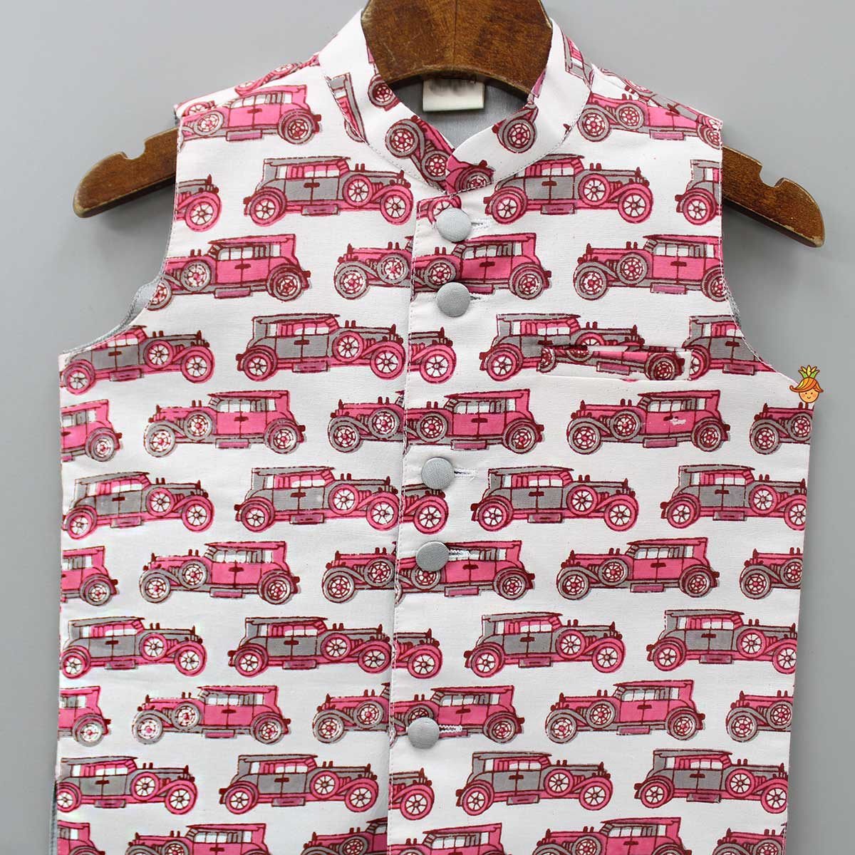 Vehicle Printed Pink Ethnic Jacket