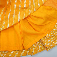 Pre Order: Front Silt Orange Long Kurti And Pant With Dupatta