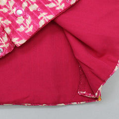 Short Sleeves Printed Pink Top And Palazzo