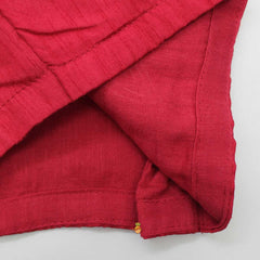 Pre Order: Ruffle Neckline Red Top And Lehenga