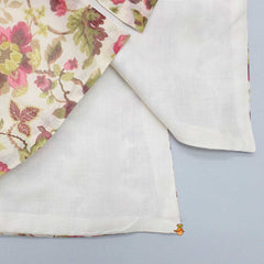 Pre Order: Gota Lace Detail Front Placket Floral Multicolour Kurta And Pyjama