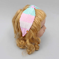 Multicolour Sequined Knot Hair Band
