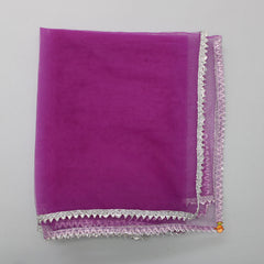 Diagonal Wavy Lines Printed Top And Lehenga With Purple Dupatta