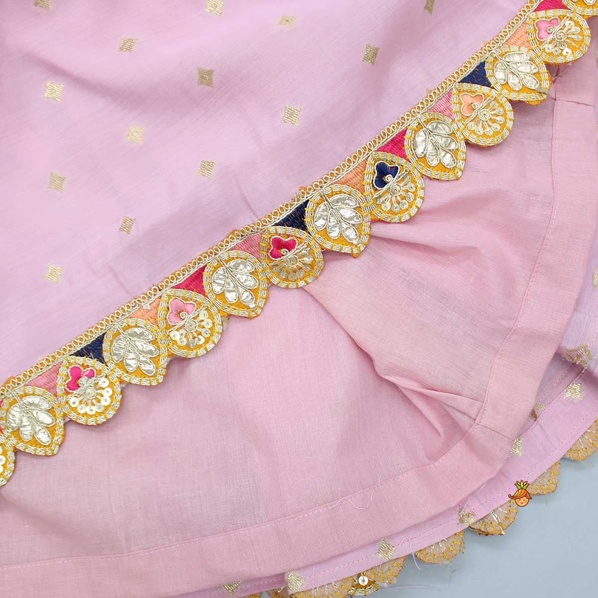 Front Open V Neck Pink Top And Lehenga