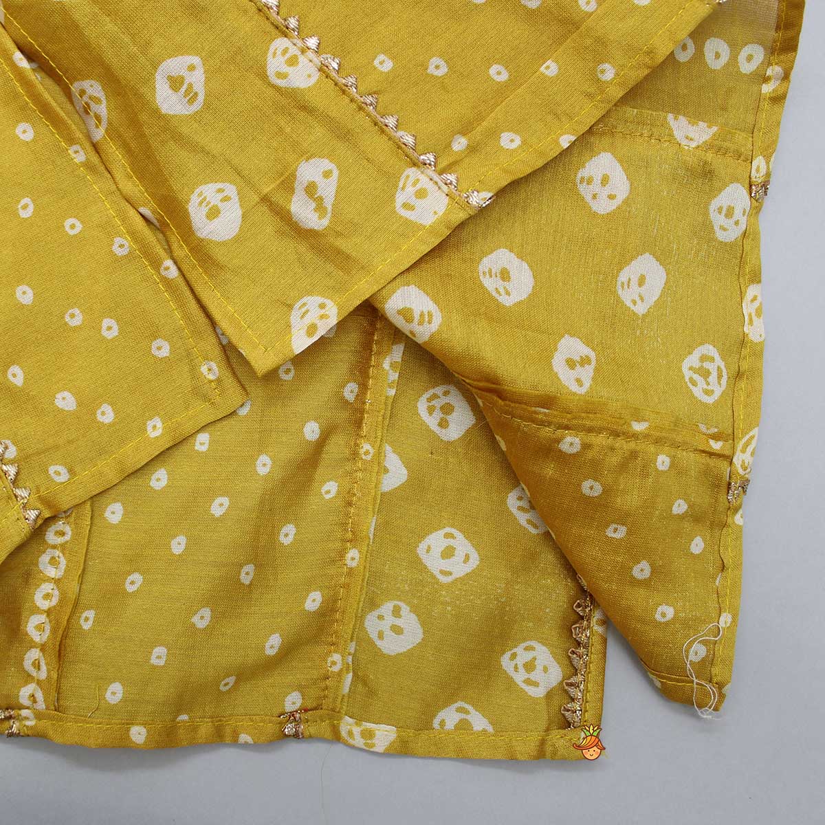 Bandhani Printed Mustard Kurta And Pyjama