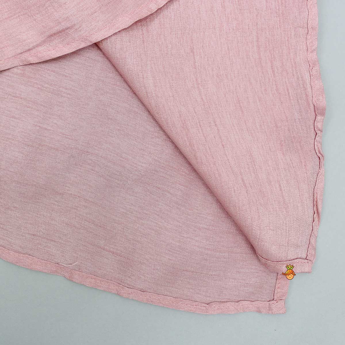 Embroidered Yoke Pink Kurta And Beige Pyjama