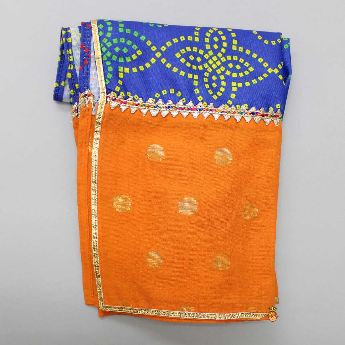 Flared Sleeves Top And Bandhani Printed Sharara With Multicolour Dupatta