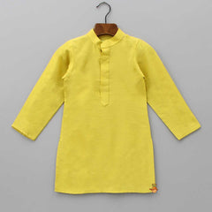 Pre Order: Mustard Kurta With Pin Tuck Jacket And Pyjama