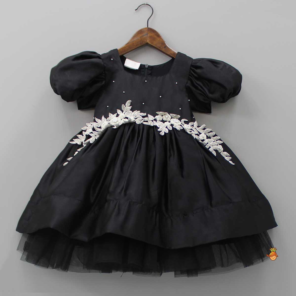 Pre Order: Elegant Black Sequined Bow Adorned Dress