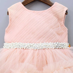Pre Order: Pin Tuck Yoke Peach Net Dress