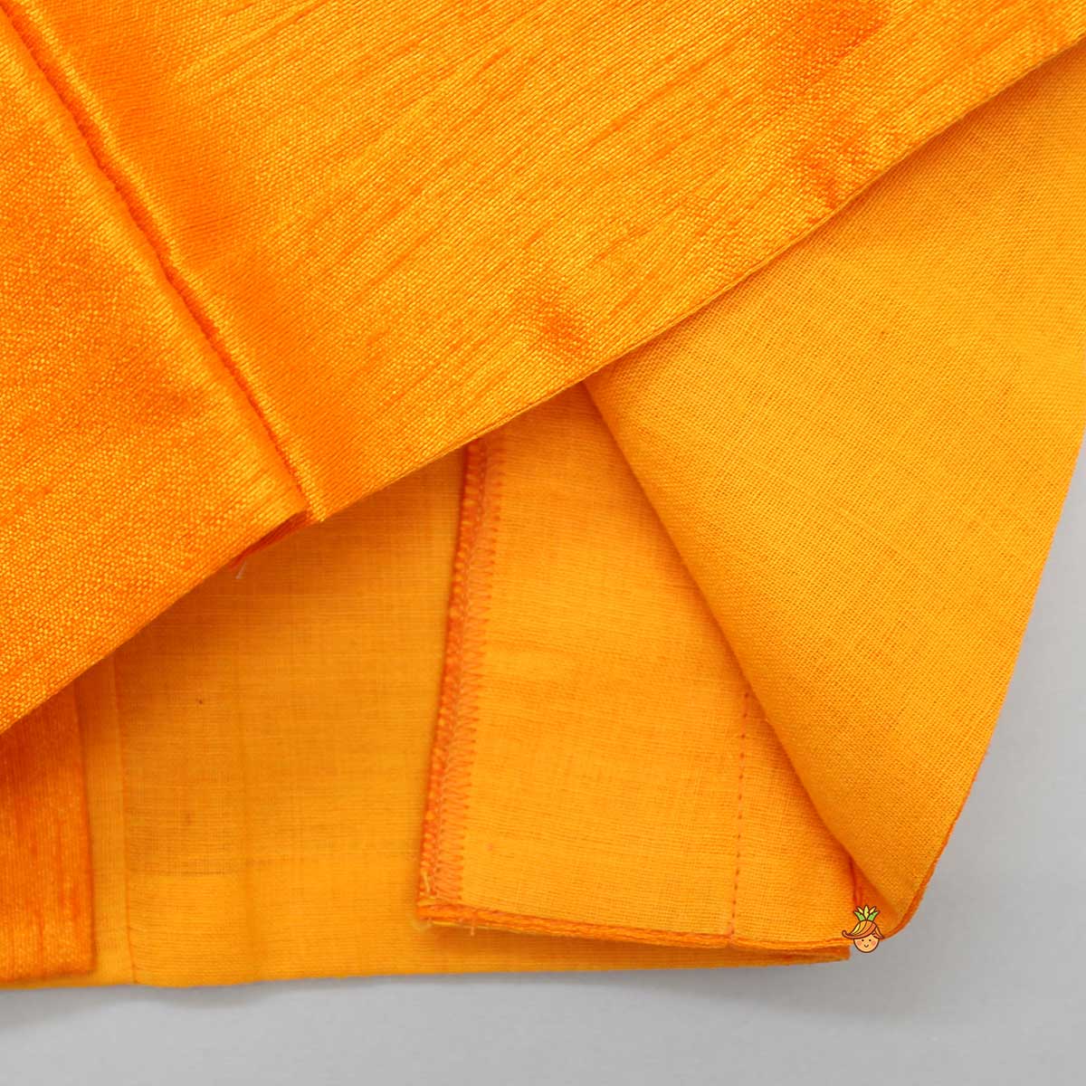 Spaghetti Straps Orange Crop Top With Shibori Printed Jacket And Dhoti