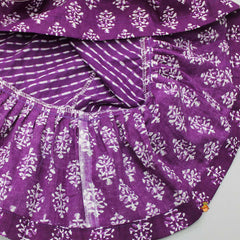 Pre Order: Charming Purple Back Knotted Top And Lehenga