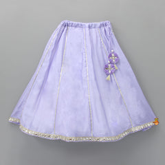 Pre Order: Beautiful Handcrafted Lavender Sleeveless Top And Lehenga With Matching Organza Dupatta
