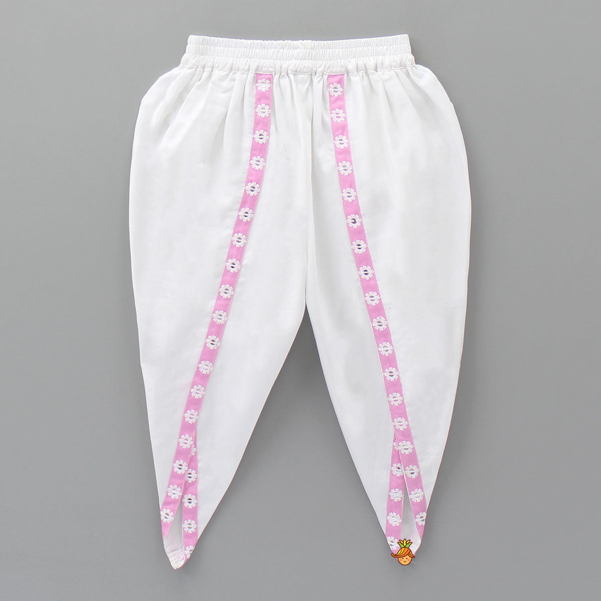 Elegant Pink Kurti And Dhoti Pant With Net Dupatta