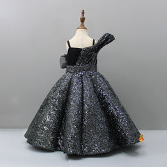 Pre Order: Black Sequined Strappy Gown