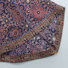 Cotton Ajrakh Printed Kurti With Blue Pant