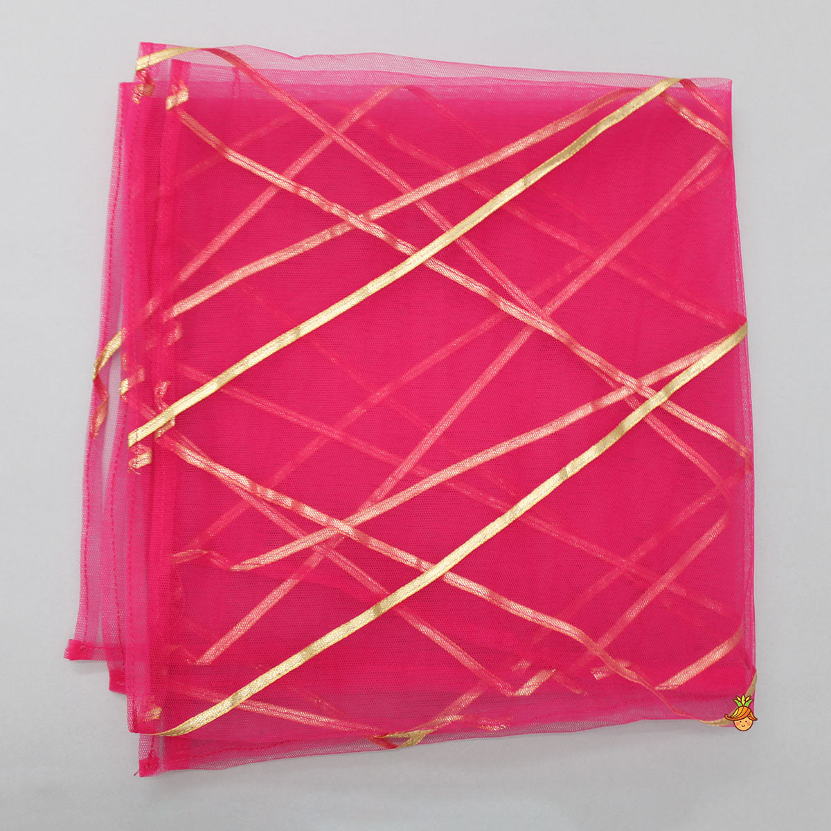Gota Work Elegant Pink Kurti And Sharara With Net Dupatta