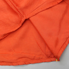 Pre Order: Front Open Embroidered Orange Top And Pant With Purse