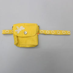 Pre Order: Front Open Embroidered Yellow Top And Pant With Purse