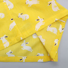 Notch Collar Yellow Printed Sleepwear