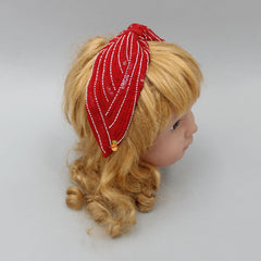 Sequins And Cut Dana Embroidered Elegant Red Hair Band