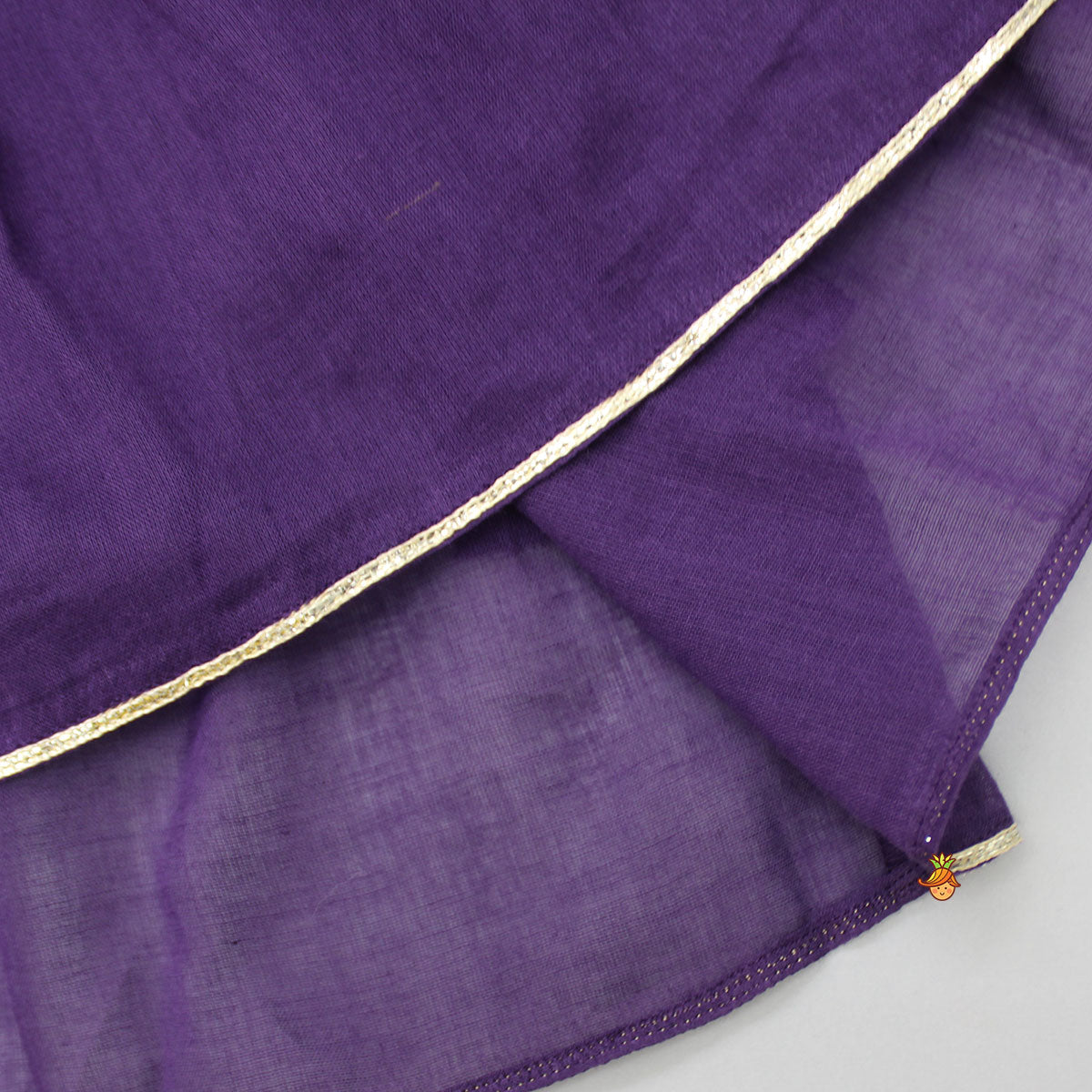 Potli Buttons Detail Purple Top And Sharara With Dupatta