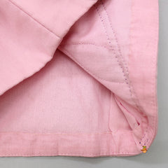 Pre Order: Ruffle Sleeves Pink Top And Organza Lehenga