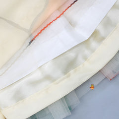 Pre Order: Pleated Yoke Multicolour Net Dress