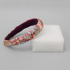 Intricate Thread Embroidered Net Hair Band