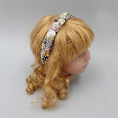 Stunning Thread Embroidered Grey Net Hair Band