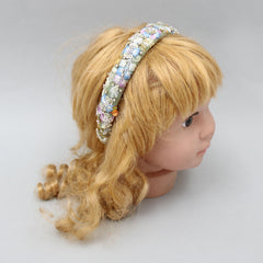 Stunning Thread Embroidered Green Net Hair Band